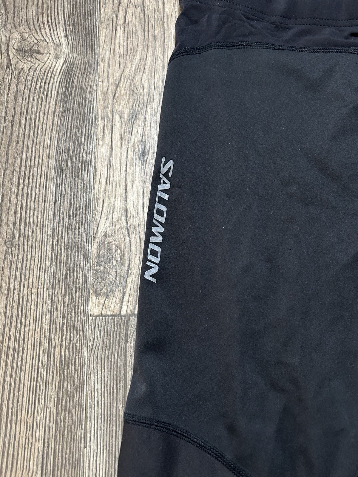 Salomon Leggings Donna M Nero Antivento Cerniera Fondo Pantaloni Sci Corsa