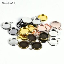 Blank Round Cabochon Pendant - Setting Tray Bezels Charms Jewelry Making 10-20PC