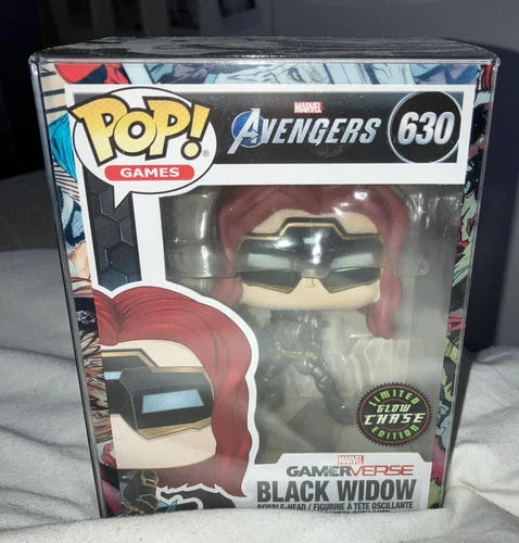 Vinilo Gamerverse Black Widow 630 Marvel Glow GITD Chase Funko Pop + Protector Pop