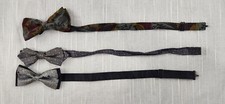 Vintage Lot of Bow Ties Adjustable With Clip 1 New/Silk Lot of 3 Bow Ties