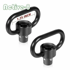 2Pcs 1.25" Heavy Duty Push Button Swivels Quick Detach QD Sling Swivel