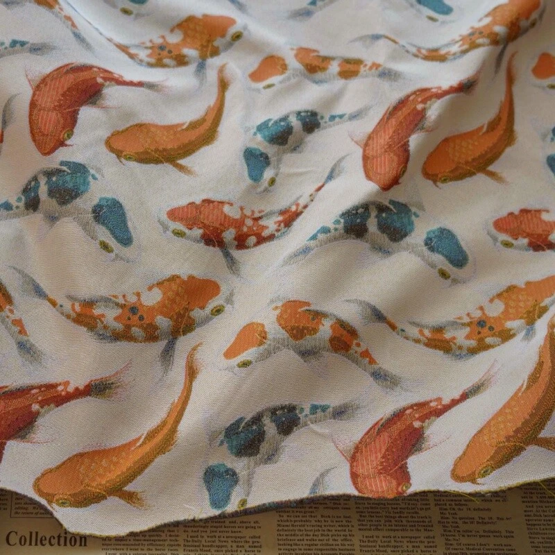 花式鲤鱼法国提花挂毯内饰艺术织物院子DIY — 第 4/4 张图片