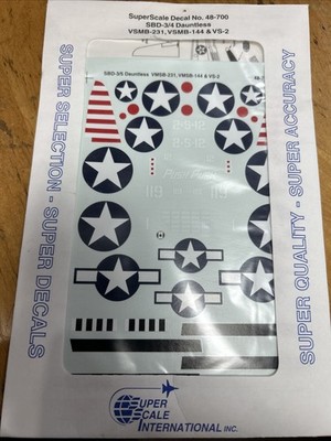 SuperScale 1/48 48-700 Decals Douglas SBD-3/4 Dauntless VSMB-231 VSMB ...