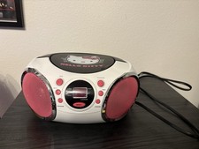Hello Kitty CD Player FM AM Radio Boombox 2014 KT2026MBY Tested WORKS