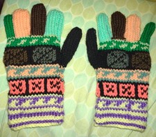 Handmade Guatemala style Gloves For Women Onesize