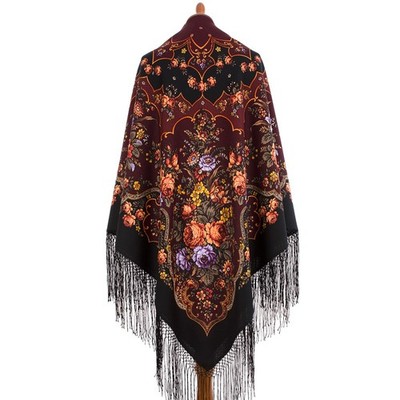 Pavlov Posad / Pavlovo Posad Scarf Shawl Tradition 148x148 Wool 1129-19