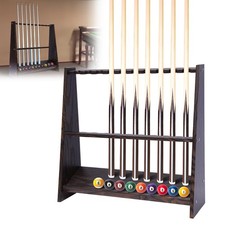 Billiard Cue Rack Wooden Pool Stick Stand Cue Holder Billiards Club 10 Holes