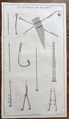 Antikes Konvolut antiker und klassischer Musikinstrumente Gravur 1767