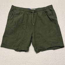 Old Navy Mens Shorts Size XL Jogger Green 55 Linen, 45 Cotton Solid Pockets