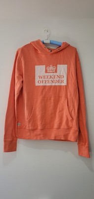 Men's Hoodie Weekend Offender Hoodie Size Large Genuine, Orange.