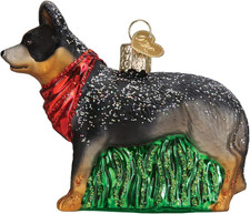 Australian Cattle Dog Glass Blown Ornament for Christmas Tree, Handcrafted Holid
