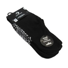 CONVERSE Men's Flat-Knit Ultra-Low Socks Made for Chucks 3 Pairs Black OS