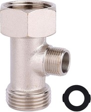 Bidet T Adapter with Gasket, 7/8"x7/8"x3/8" 3 Way Tee Connector Toilet Travel Bi