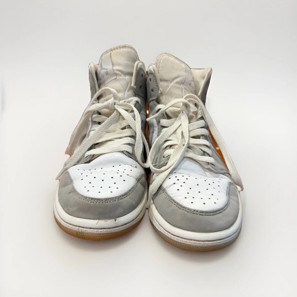 Air Jordan 1 Mid Youth 8.5 YS Wolf Grey Aluminum White - Image 3 of 4