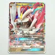 White Kyurem GX 48/70 Near Mint Pokemon Sun Moon Dragon Majesty Holo Ultra Rare