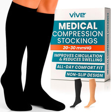 Medical Compression Stockings - 20-30mmHg Knee High Socks for Varicose Veins - S