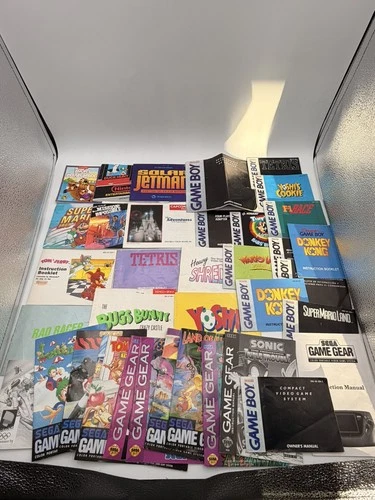 Vtg Lot Video Game Manuals Instruction Booklets Nintendo Gameboy NES GameGear