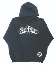 Stick Figure Hoodie Black w/ White Design