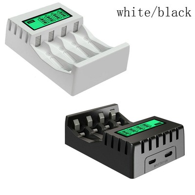 Chargeur de batterie à écran LCD avancé 4 emplacements pour batterie recharge