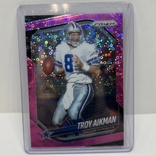 TROY AIKMAN 2025 Prizm No Huddle Pink Disco Parallel Card /25 SP COWBOYS HOF