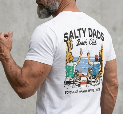 Salty Dads Beach Club Father s Day Funny Dad Unisex Tee