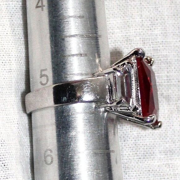 Sterling Silver Lab Created Ruby Ring - image 7