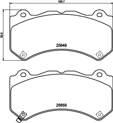 HELLA PAGID Bremsbelagsatz Scheibenbremse 8DB 355 021-041 für NISSAN GT R35 C7 4