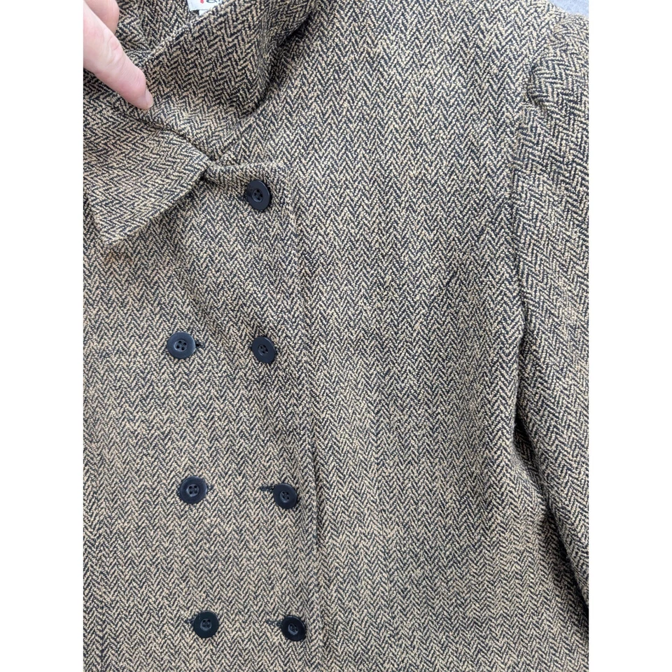 Chaqueta Blazer Talbots Para Mujer Espiga Tweed Talla 14 Doble Pecho Mezcla de Lana Foto 4 de 4