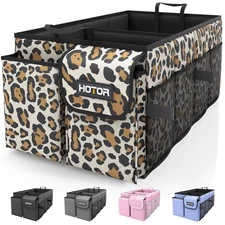 Foldable Trunk Organizer - Leopard SUV & Sedan Fits 2 Compartments 21.3"12.6"...