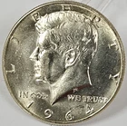 UNC 1964-D 90% Silver U.S. Kennedy Half Dollar
