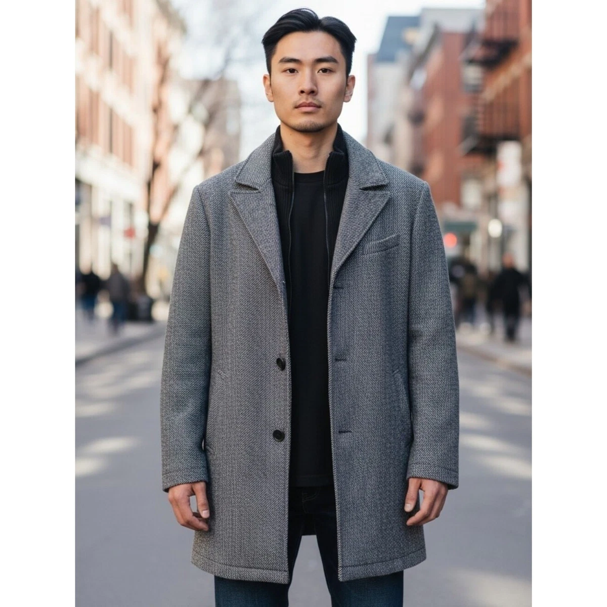 Zip Pea Coat Coats for Men for sale | eBay
