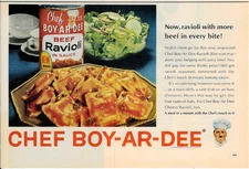 1962 CHEF BOY-AR-DEE Beef Ravioli Pasta Italy Vintage Magazine Print Advertising