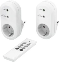 Funksteckdosen Set 2+1 Mit Fernbedienung 3500W Innen IP20 Weiß Hama 223581