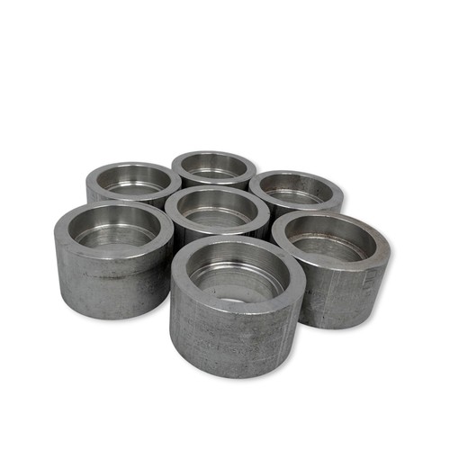 Lot of 7 Stainless Steel 1-1/2" Socket Weld Half Couplings - 304/304L - ASTM A18