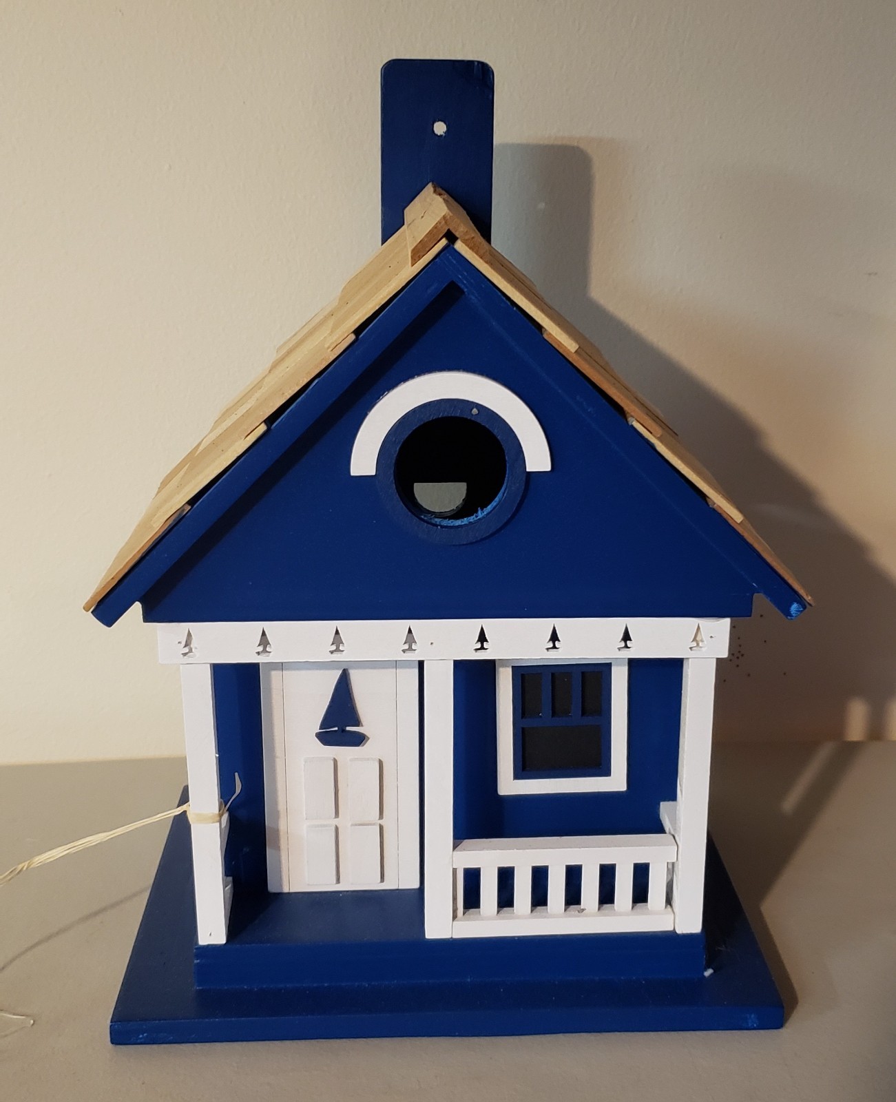 Home Bazaar Architectural Bird House Blue White Finches Aviary