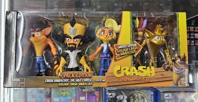 Crash Bandicoot Crash, Dr. Neo Cortex, Coco & Golden Crash Action Figure 4-Pack