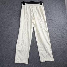 Hurley Pants Women XS White Relaxed Fit Elastic Waist Cotton Straight Leg