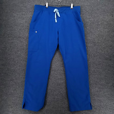 FIGS Scrub Pants Womens XLT Tall Blue Kade Cargo High Rise Medical Nursing Work