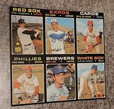 Red Sox Conigliaro 6 Card Uncut 1971 Topps Blank Back Proof Panel Nearly Perfect