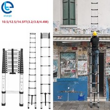 Aluminum Non-Slip Telescoping Ladder 10.5/12.5/14.5FT Folding Extension Ladders