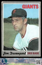 1970 Topps #378 Jim Davenport San Francisco Giants 4.1A