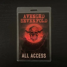 Avenged Sevenfold Red Skull Foil All Access Laminated Backstage Tour Pass