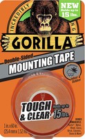 Gorilla Tough & Clear Mounting Tape, Double-sided, 1 X 60, Clear Gorilla Tough & Clear Mounting Tape, Double-sided, 1 X 60, Clear
