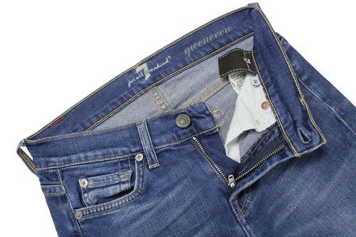 7 For All Mankind Givenevene Jeans Damen W24 Schnurrhaare Gebleichtes Denim Blau - Bild 4 von 8