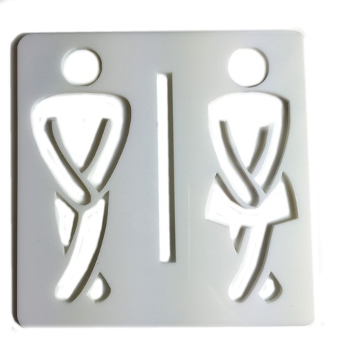 Crossed Legs Male and Female Toilet Door Sign - Available in a Range of Colours - Picture 5 of 5