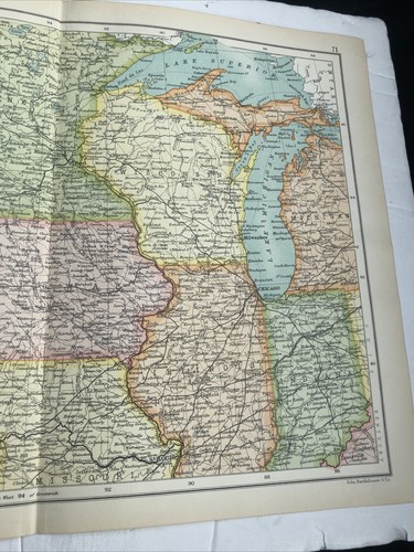 1910: Map Of United States Central Division Vintage Original #71 Print CS - Picture 4 of 12