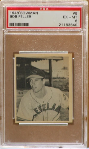 1948 Bowman 5 Bob Feller, Cleveland Indians,	PSA 6