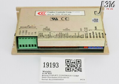 19193 COPLEY CONTROLS BRUSHLESS SERVO AMPLIFIER (PARTS) 5221 CE