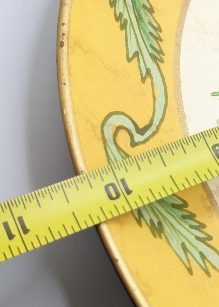 Vintage Toyo Decorative Japan Plate Leek Vegetable Large Green Yellow