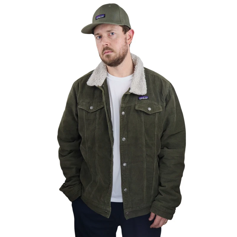 patagonia sherpa fleece pile lined corduroy trucker jacket